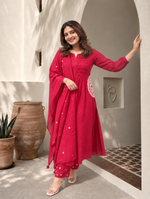 Elegant Pure Mul Cotton Embroidered Suit Set with Dupatta