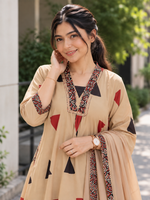Pure Cotton Kalamkari A-Line Suit with Dupatta