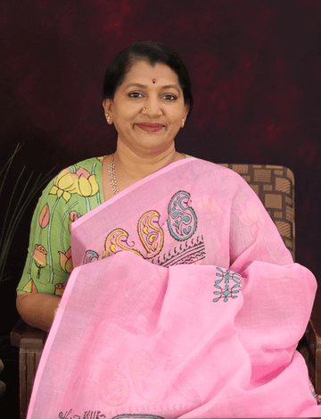 Fairy-tale Baby Pink Colored Cotton Linen Designer Printed Saree