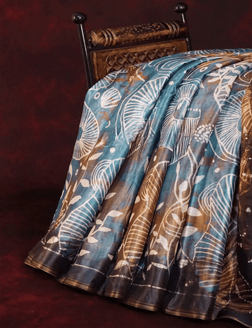 Fantastic Multi Colored Cotton Linen Designer Printed Saree