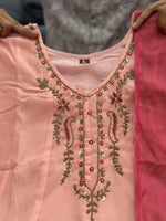 Pink & Magenta Embroidered Anarkali Suit Set
