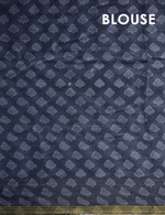 Flaunt Navy Blue Colored Cotton Linen Designer Printed Saree - Ibis Fab