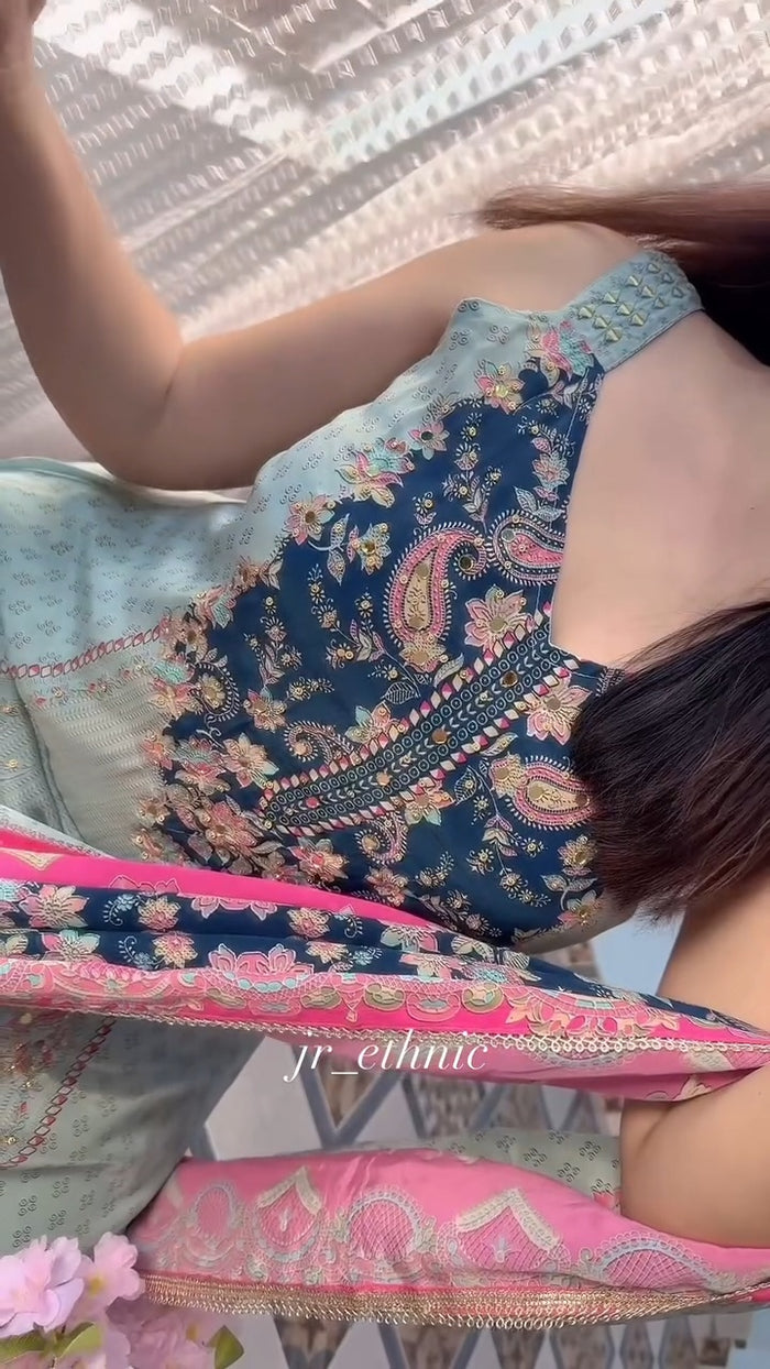 Floral Printed Straight Suit Set