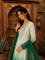 Green Embroidered Anarkali Suit Set