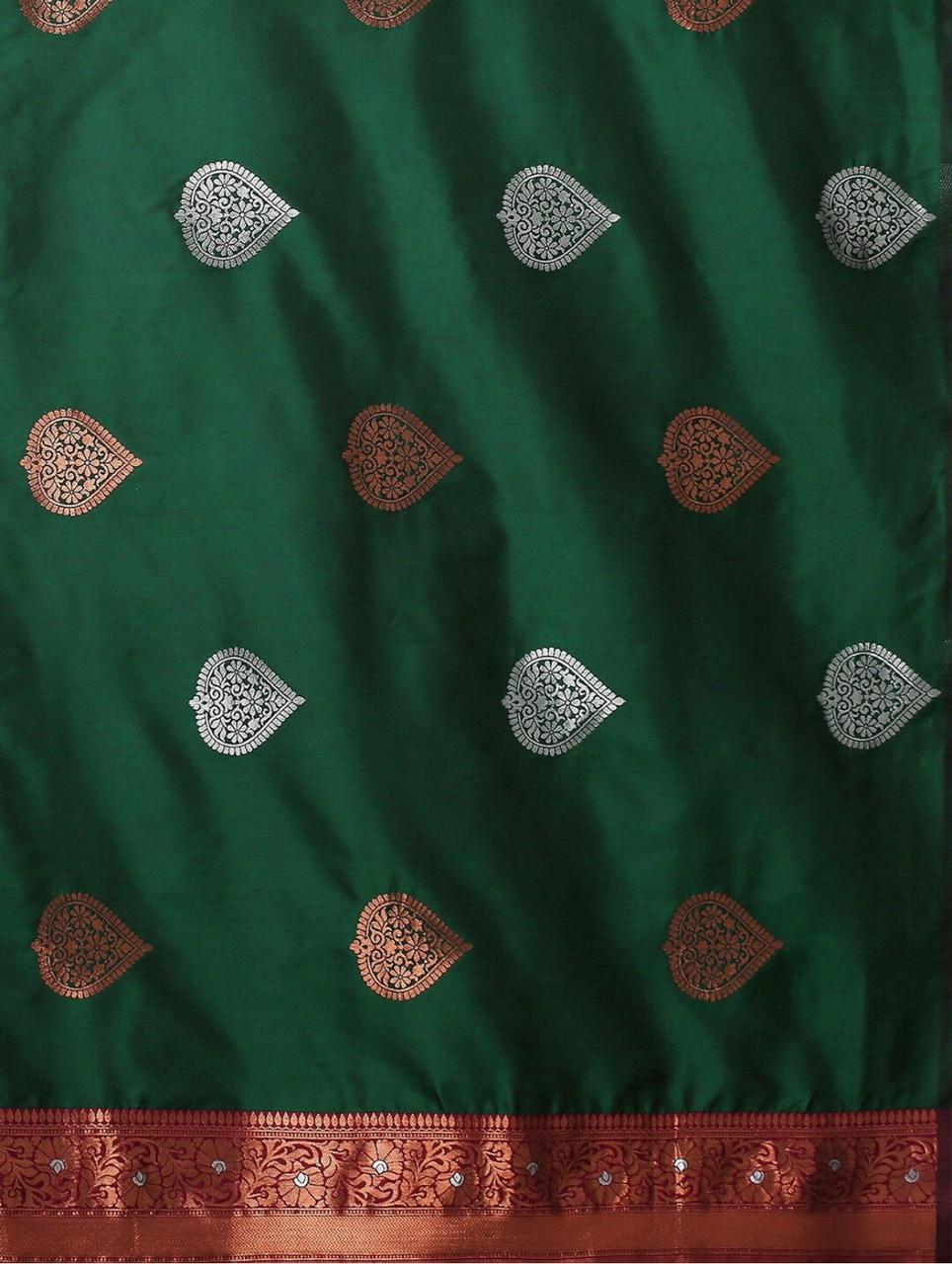 Luxurious Green Jacquard Saree