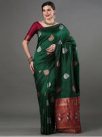 Luxurious Green Jacquard Saree