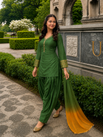 Green Embroidered Kurta Pant Set