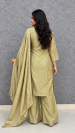 Olive Green Beads & Sequin Designer Suit Set