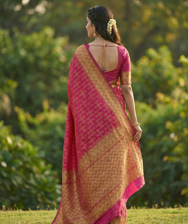 Maroon Jacquard Saree