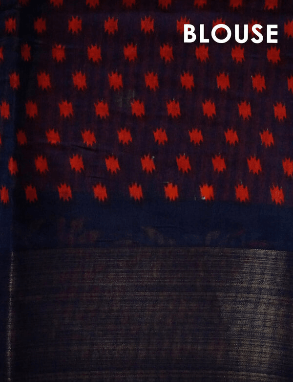 Impressive Red Colored Cotton Linen Designer Printed Saree