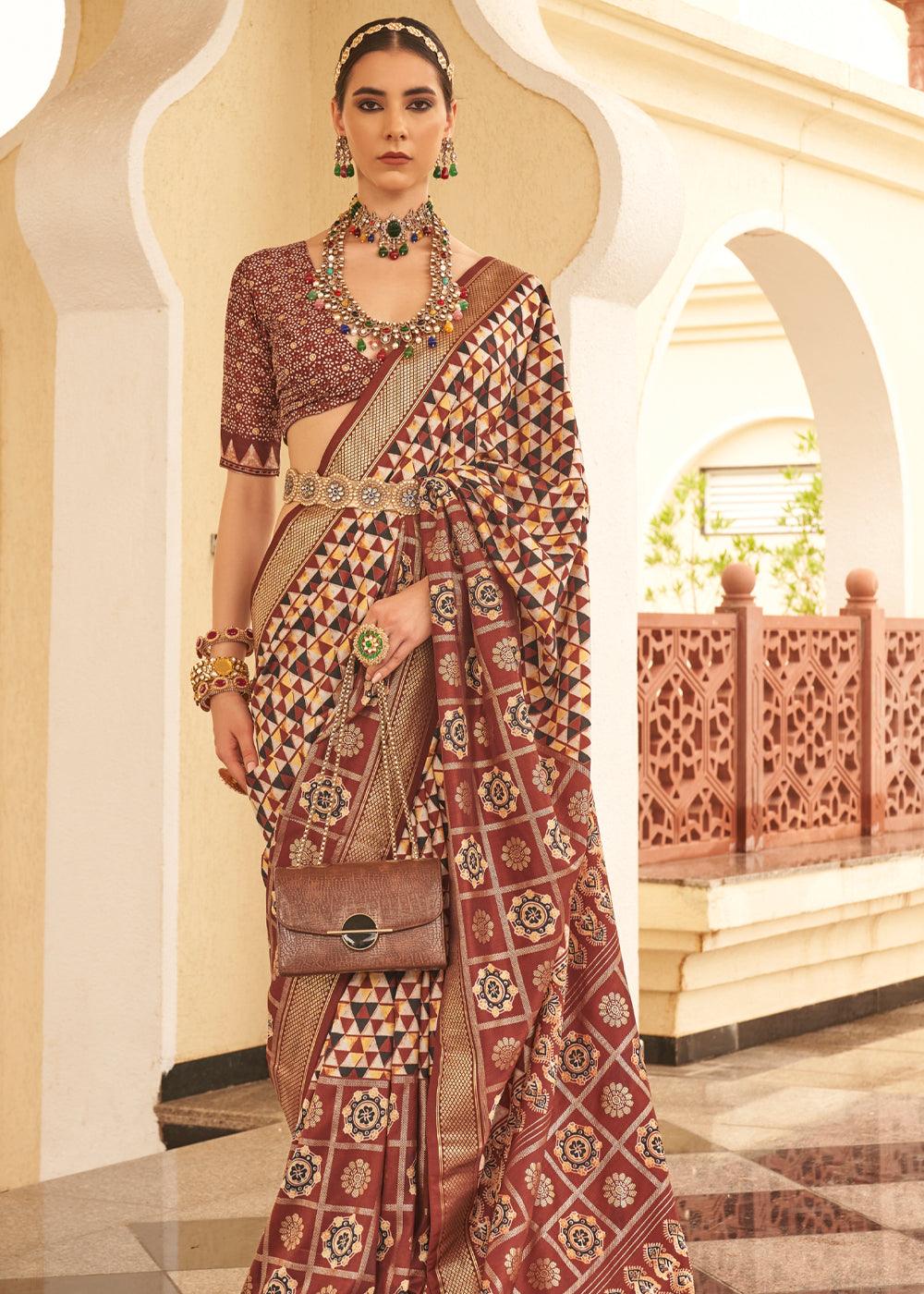 Innovative Multi Colored Printed Pure Soft Silk Saree - Ibis Fab