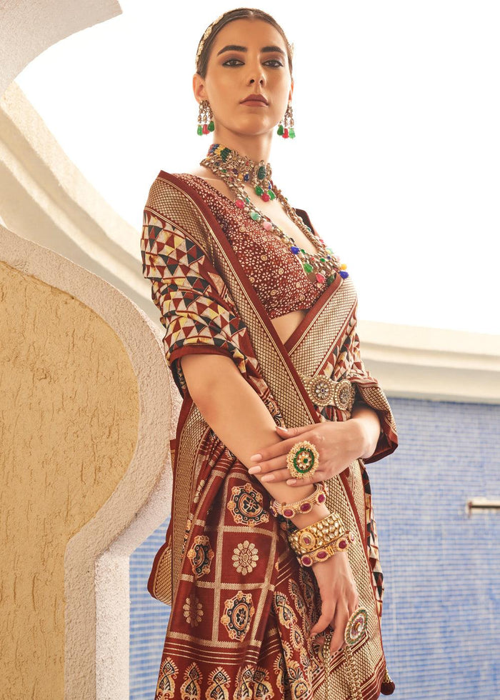 Innovative Multi Colored Printed Pure Soft Silk Saree