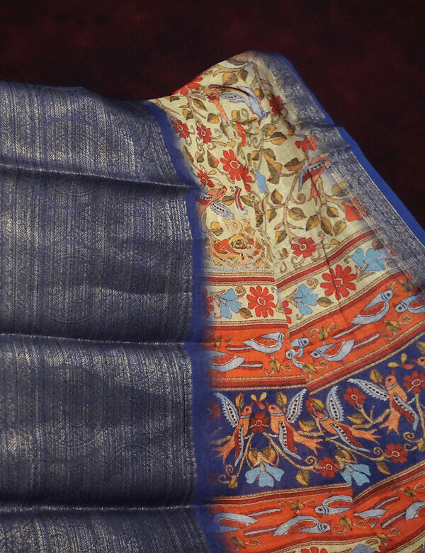 Intricate Yellow Colored Cotton Linen Designer Printed Saree - Ibis Fab