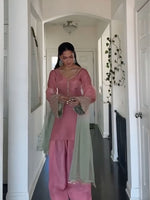 Pink Embroidered Kurta Pant Set
