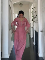 Pink Embroidered Kurta Pant Set