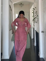 Pink Embroidered Kurta Pant Set