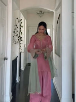 Pink Embroidered Kurta Pant Set