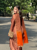 Copper Brown Embroidered Kurta Pant Set