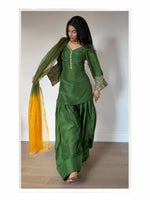 Green Embroidered Kurta Pant Set