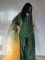 Green Embroidered Kurta Pant Set