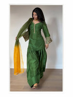 Green Embroidered Kurta Pant Set