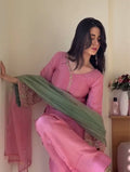 Blush Pink Embroidered Kurta Pant Set