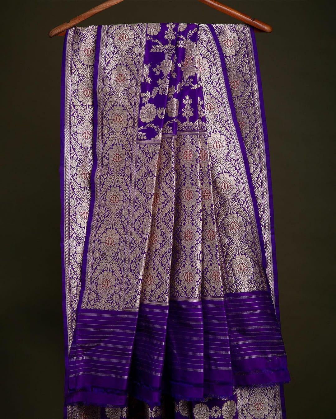 Kanjivaram Silk Saree With Heavy Quality Purple - Ibis Fab