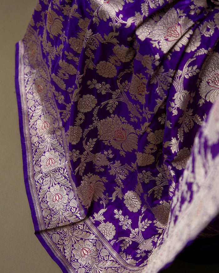 Kanjivaram Silk Saree With Heavy Quality Purple