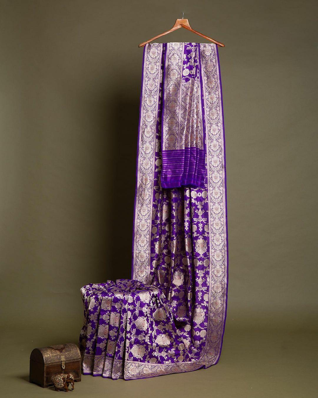 Kanjivaram Silk Saree With Heavy Quality Purple - Ibis Fab