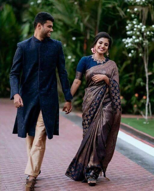 Latest Launched Night Blue Soft Lichi Silk Saree