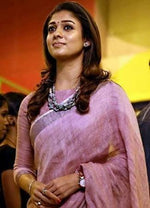 Light purple Colour Women's Plain Linen Saree With Party Wear - Ibis Fab