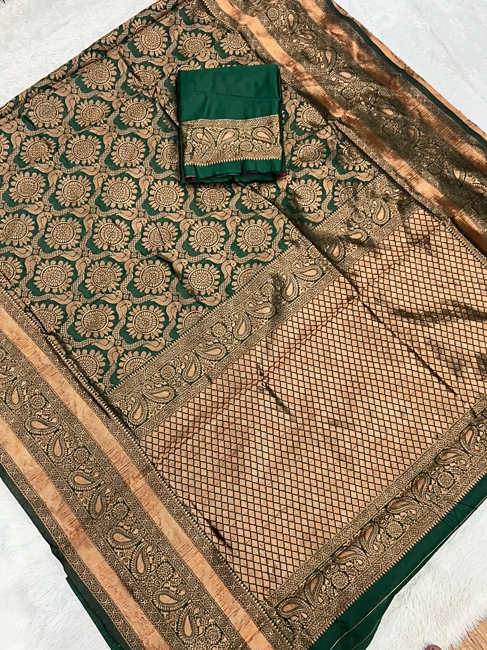 Mahendi Green Jacquard Saree