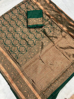 Mahendi Green Jacquard Saree