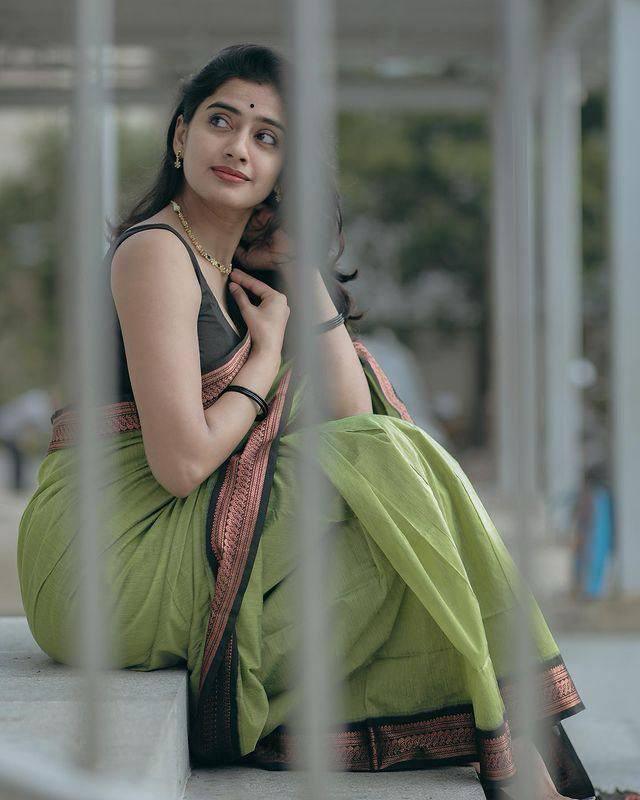 Mint Green & Black Banarasi Soft Silk Saree With Zari Weaving Work