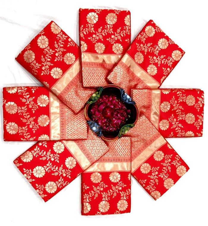 Mirchi Red Pure Lichi Silk Saree For Wedding Special