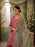 Blush Pink Embroidered Kurta Pant Set