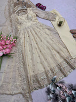 Moonstone Ivory Elegant Fandy Silk Anarkali Suit Set