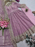 Peach Blossom Elegant Fandy Silk Anarkali Suit Set