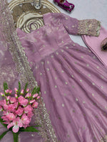 Peach Blossom Elegant Fandy Silk Anarkali Suit Set