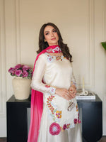 Ivory Embroidered Roman Glass Kurta Palazzo Set