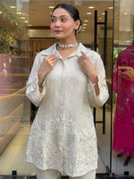 Elegant Party Wear Pure Chanderi Silk Co-Ord Set for Women