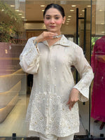 Elegant Party Wear Pure Chanderi Silk Co-Ord Set for Women