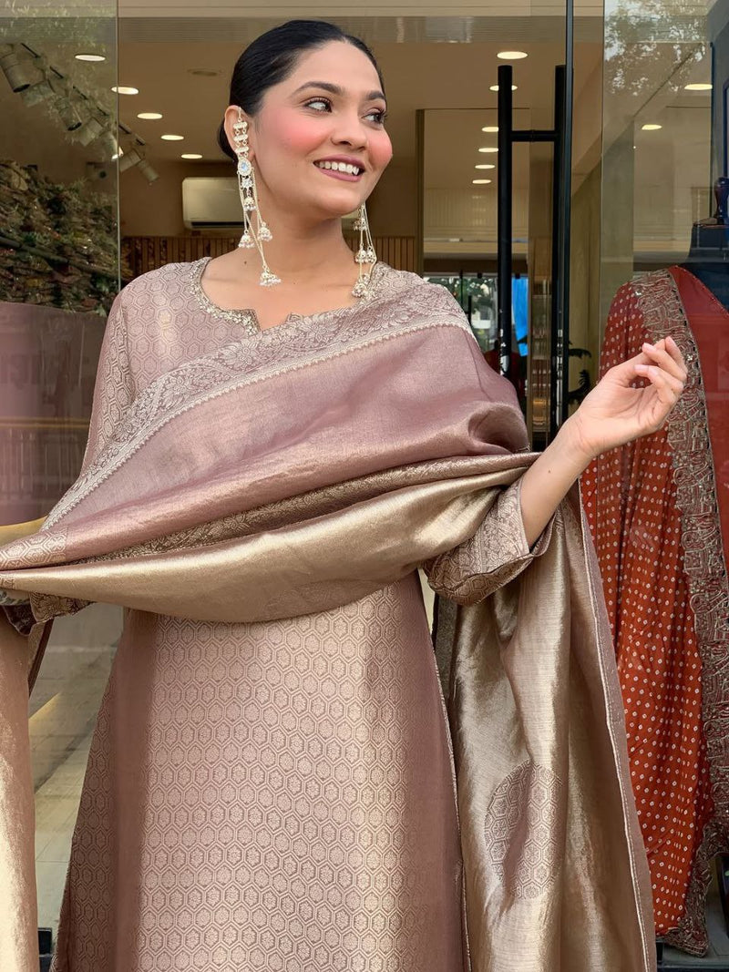 Women’s Banarasi Silk Suit Set with Dupatta – Elegant Ethnic Party Wear