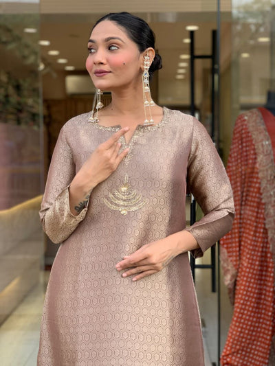 Women’s Banarasi Silk Suit Set with Dupatta – Elegant Ethnic Party Wear