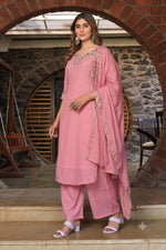 Rose Mist Floral Embroidered 3-Piece Suit Set
