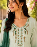 Green Embroidered Anarkali Suit Set