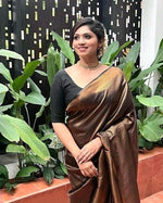 Pure jacquard Silk Sarees Black Colour, Festival Wear - Ibis Fab