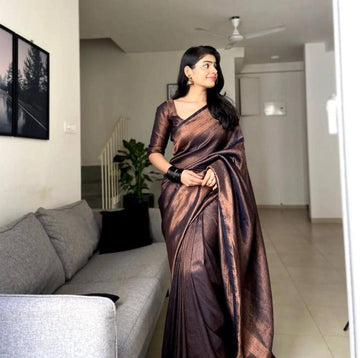 Pure jacquard Silk Sarees Black Colour, Festival Wear