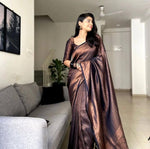 Pure jacquard Silk Sarees Black Colour, Festival Wear - Ibis Fab