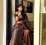 Pure jacquard Silk Sarees Black Colour, Festival Wear - Ibis Fab